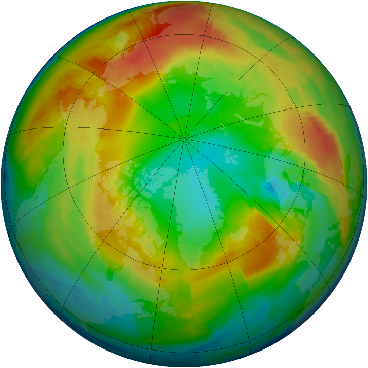 Arctic ozone map for 18 February 1997